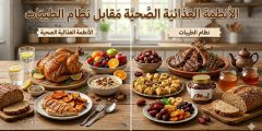 الأنظمة الغذائية الصحية مقابل نظام الطيبات: مقارنة شاملة